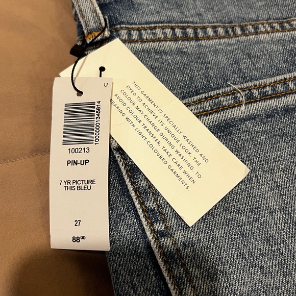 NWT Aritzia Denim Forum Babaton Wilfred The Pin-Up Denim Skirt size 27 - Picture 3 of 7